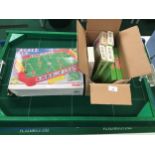 Subbuteo collection of boxed player sets with some loose along with 2 x wooden football playing