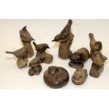 Collection of Poole Pottery stoneware animals. 10 in lot
