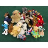 Collection of mainly modern with some vintage children's soft toys to include Merrythought.