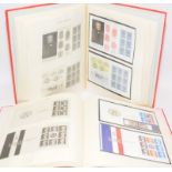 Two albums Royal Mail prestige booklets held within red Windsor albums, very good level of