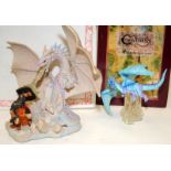 Two large Enchantica figurines by Holland Studiocraft, Khulli and Knight & Dragon. Both boxed with