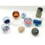 Quantity of glass paperweights to include Caithness