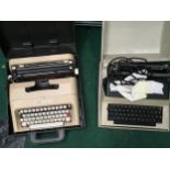 A Olivetti Lettera 45 portable typewriter together with an Imperial typewriter.