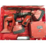Hilti cordless SF 4000A screwgun screwdriver, SMD 57 screw magazine, battery’s and power pack in