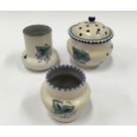 Poole Pottery Carter Stabler Adams GH pattern lidded Pot Pourri together with two small GH pattern