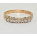 9ct gold ladies Diamond 1/2 eternity ring H/M as 0.2ct size O