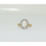 14ct gold ladies Diamond and Opal ring size K
