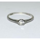 18ct white gold ladies diamond solitaire ring approx 0.25ct size M