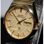 Vintage JDM Seiko Grand Twin Quartz gents dress watch with Champagne Snowflake dial. Model Ref: