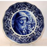 Very large Boch Freres Belgium Delft charger featuring an old sailor. 38.5cms across with
