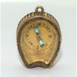 9ct gold watch fob in the form of a compass 6.5g