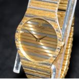 Raymond Weil 18ct gold plated gents wristwatch with tri-metal dial and matching bracelet. Ref