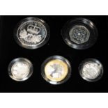 Royal Mint 2010 United Kingdom Silver Proof Piedfort Five Coin Collection. Proof struck and double