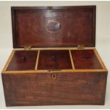 Georgian Mahogany 3 compartment Tea caddy together a Walnut writing slope in need of a little