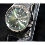 Rare JDM Seiko Quartz QR gents watch with unusual emerald dial Model ref: 3863-7010. Serial no.
