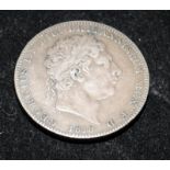 George III 1818 silver Crown coin