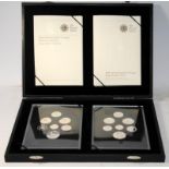 Royal Mint 2008 Silver Proof Dual coin set, Royal Emblems and Royal Shield of Arms. Presented