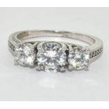 A 925 silver trilogy ring Size L