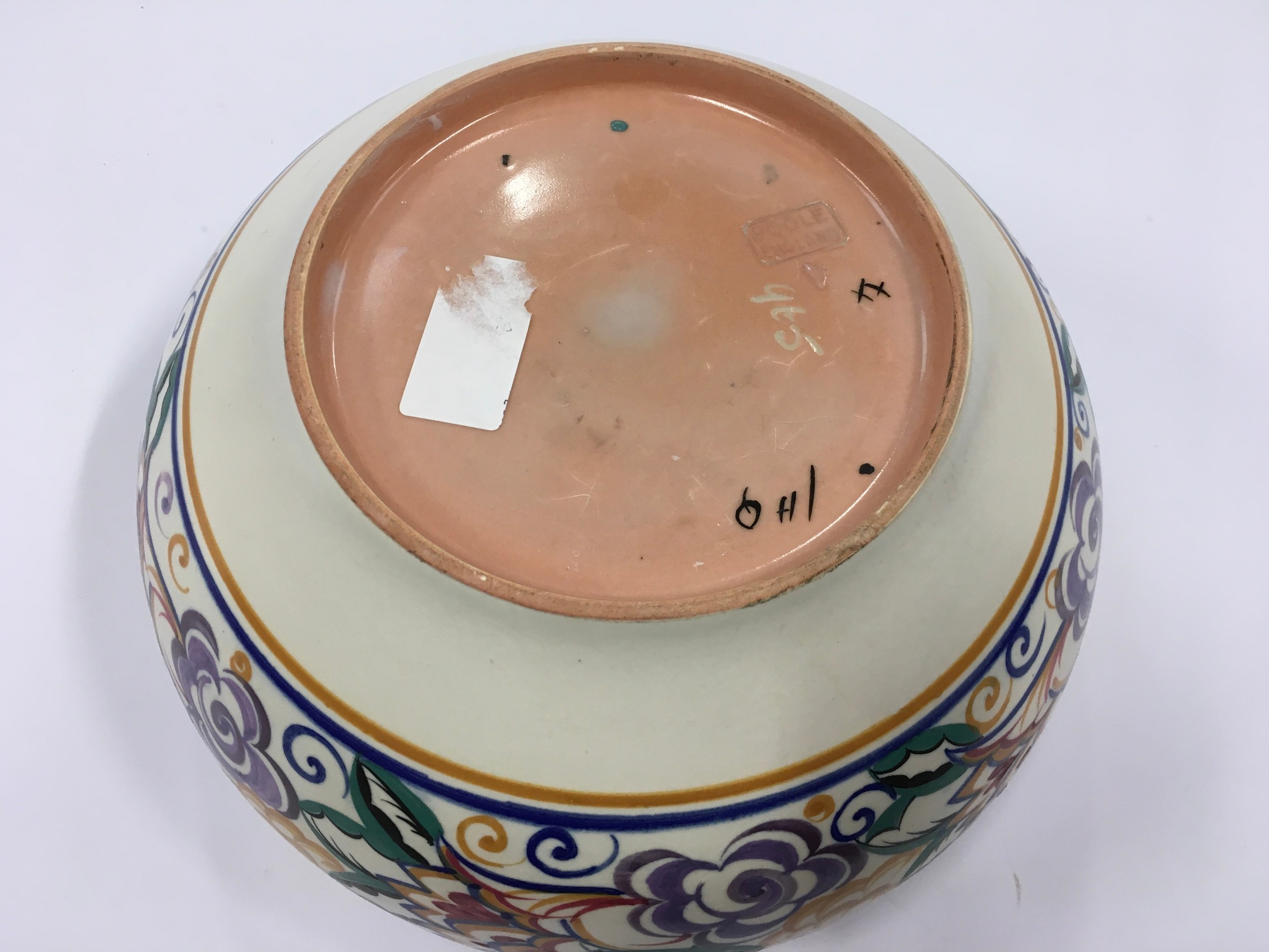 Poole Pottery shape 965 HQ pattern bowl decorated by Hilda Hampton 9.5"" dia. - Image 2 of 3