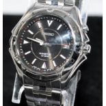 Seiko Kinetic gents watch with power indicator. Model ref: 5M62 0BF0. Seen working at time of
