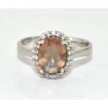 A 925 silver alexandrite ring size P 1/2.