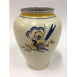 Poole Pottery shape 336 MD pattern vase decorated by Marjorie Batt 6.75"" high.