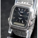 Scarce Casio quartz dual display gents watch model ref: AQW60. Serviced and working.