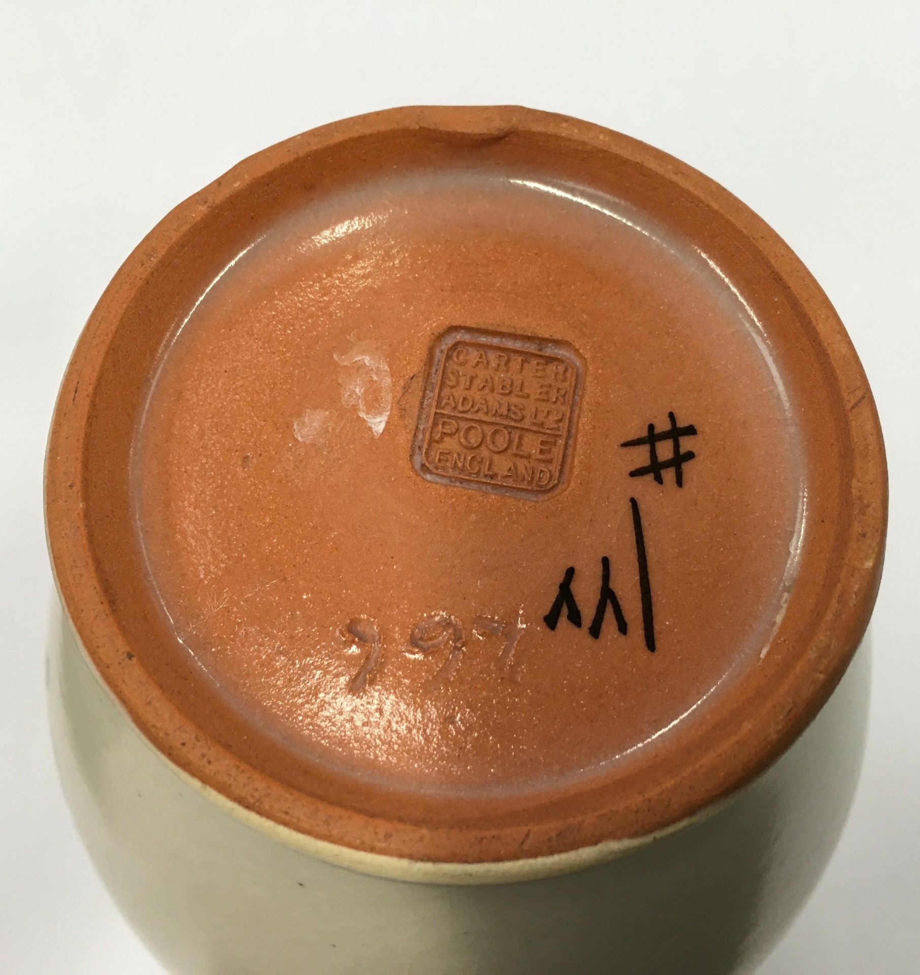 Poole Pottery Carter Stabler Adams shape 466 YY pattern vase decorated by Nellie Bishton (Blackmore) - Image 3 of 3