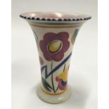 Poole Pottery LU pattern small trumpet vase by Hilda Trim 5.25"" high.