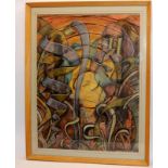 Poole Pottery interest. Original art by local artist Phyllis Butler, renowned Poole Pottery and