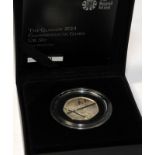 Royal Mint Silver Proof 2014 Glasgow Commonwealth Games 50 pence coin. Boxed with certificate