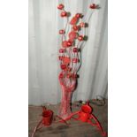 contemporary floor standing decorative lamp 150x50cm together 2 metal tree holders
