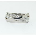 A 925 silver crossover ring Size O