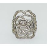 An unusual Pandora flower ring Size 54, Ale S925.