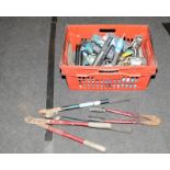 Crate of hand and power tools