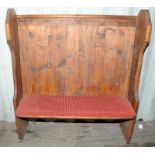 Vintage stained high back church pew 145x100x60cm