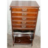 Edwardian music cabinet with drop down draw fronts and brass handles 100x50x35cm