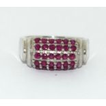 A 925 silver and red stone ring,fully hallmarked Size N