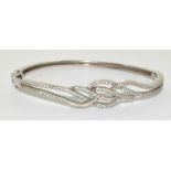 Designer CZ 925 silver dress bangle.