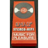 1960s Music for pleasure advertising box 33T stereo hi-fi 77x37x17cm