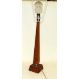 Vintage wooden table lamp base in the Art Deco style. O/all height 88cms including shade holder