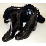 Pair of boxed Russell & Bromley brown ankle boots size 39.5 with very light wear c/w a Chinti and