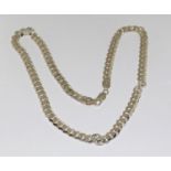 Silver flat link necklace 44cm