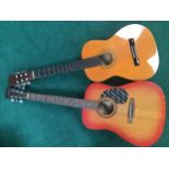 2 x acoustic guitars by Encore and Hohner.