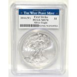 A silver dollar 1oz pure. first strike PCGS west point mint slabbed.