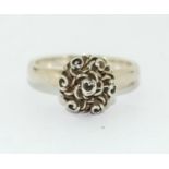 A 925 sterling silver ring marked JC. Size P