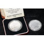 Central Bank of Malta 1oz Silver Proof coin, cased with certificate c/w a 1oz Silver Britannia coin