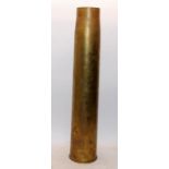 Very large brass WW2 era 3.7" Gun shell case standing 68cms tall. Date stamped 1943