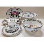 Portmeirion "The Botanic Garden" collection to include platters, clock and other pieces. 12 pieces
