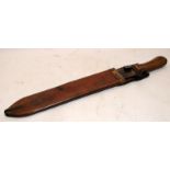 British Martindale Birmingham No.1623 WW1 military machete with scabbard. Blade length 18"